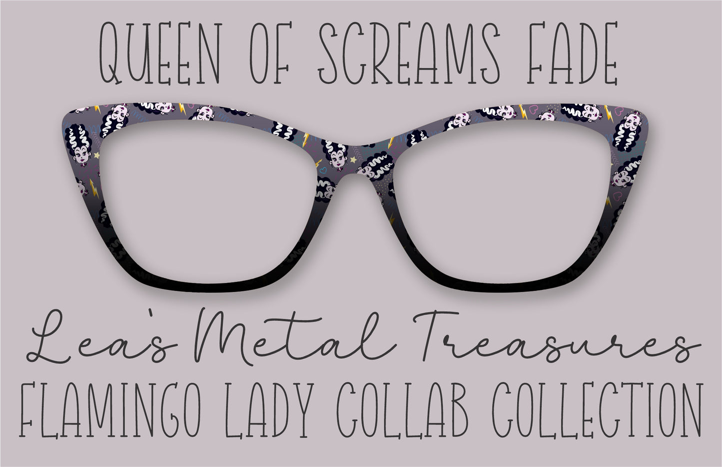 Queen of Screams Fade Printed Magnetic Eyeglasses Topper • Flamingo Lady Collab Collection