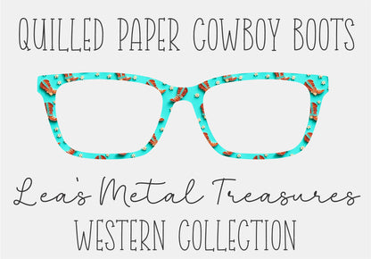QUILLED PAPER COWBOY BOOTS Eyewear Frame Toppers COMES WITH MAGNETS