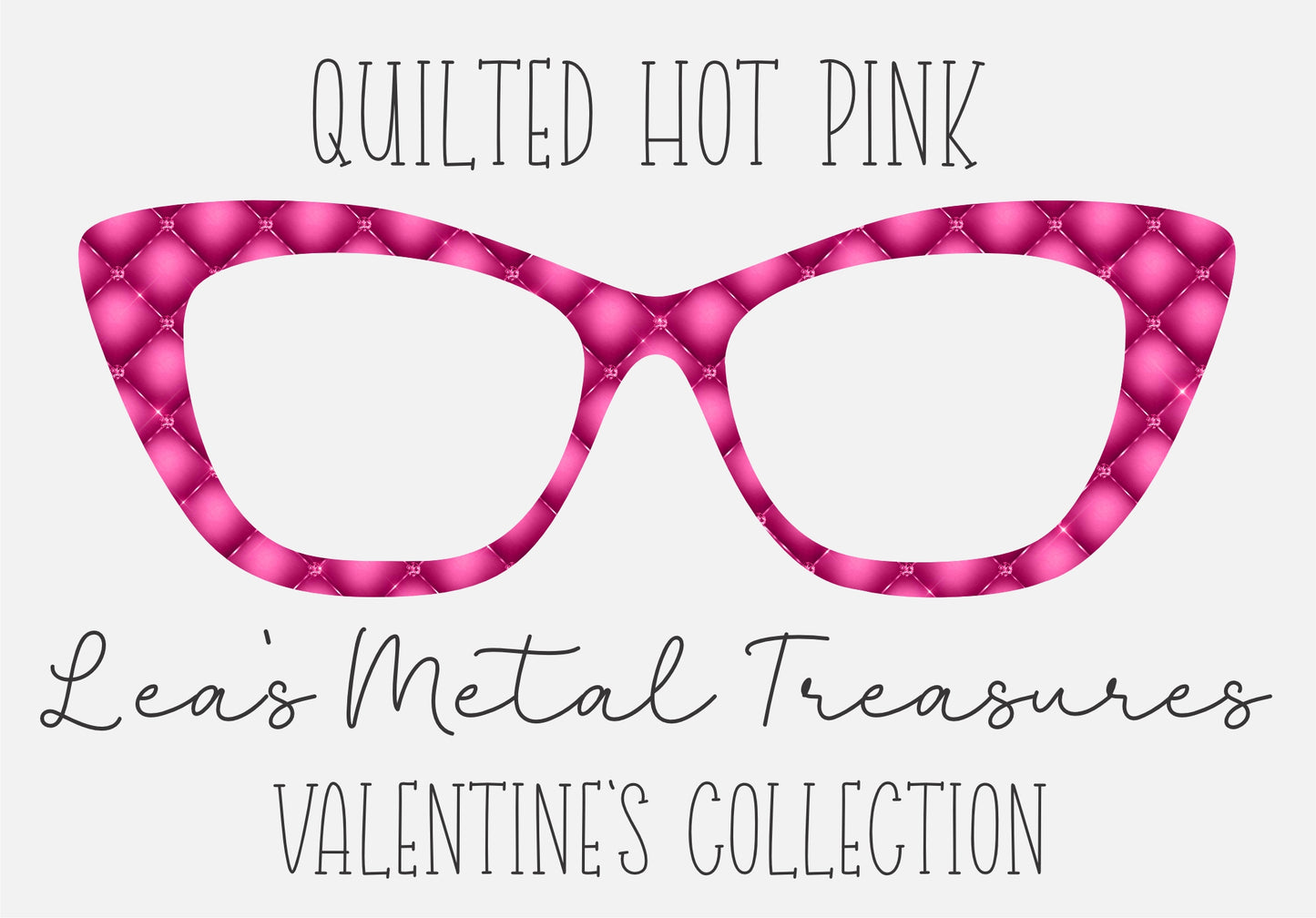 QUILTED HOT PINK Eyewear Frame Toppers COMES WITH MAGNETS