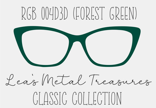 RGB 004D3D Forest Green Eyewear Frame Toppers COMES WITH MAGNETS