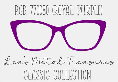 RGB 770080 Royal Purple Eyewear Frame Toppers COMES WITH MAGNETS