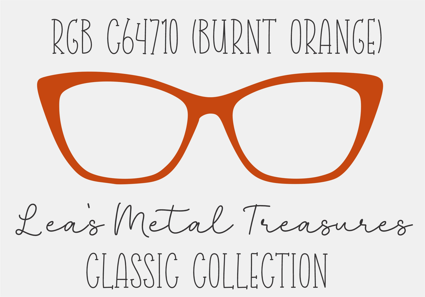 RGB C64710 Burnt Orange Eyewear Frame Toppers COMES WITH MAGNETS