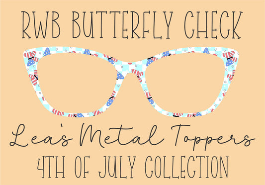 RWB BUTTERFLY CHECK Eyewear Frame Toppers COMES WITH MAGNETS