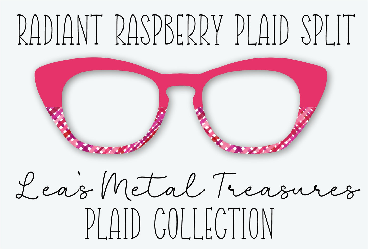 Radiant Raspberry Plaid Split Eyewear Frame Toppers
