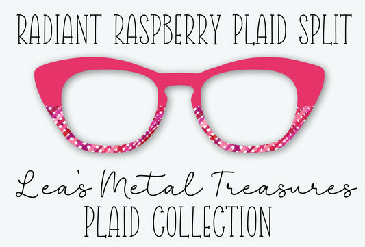 Radiant Raspberry Plaid Split Eyewear Frame Toppers