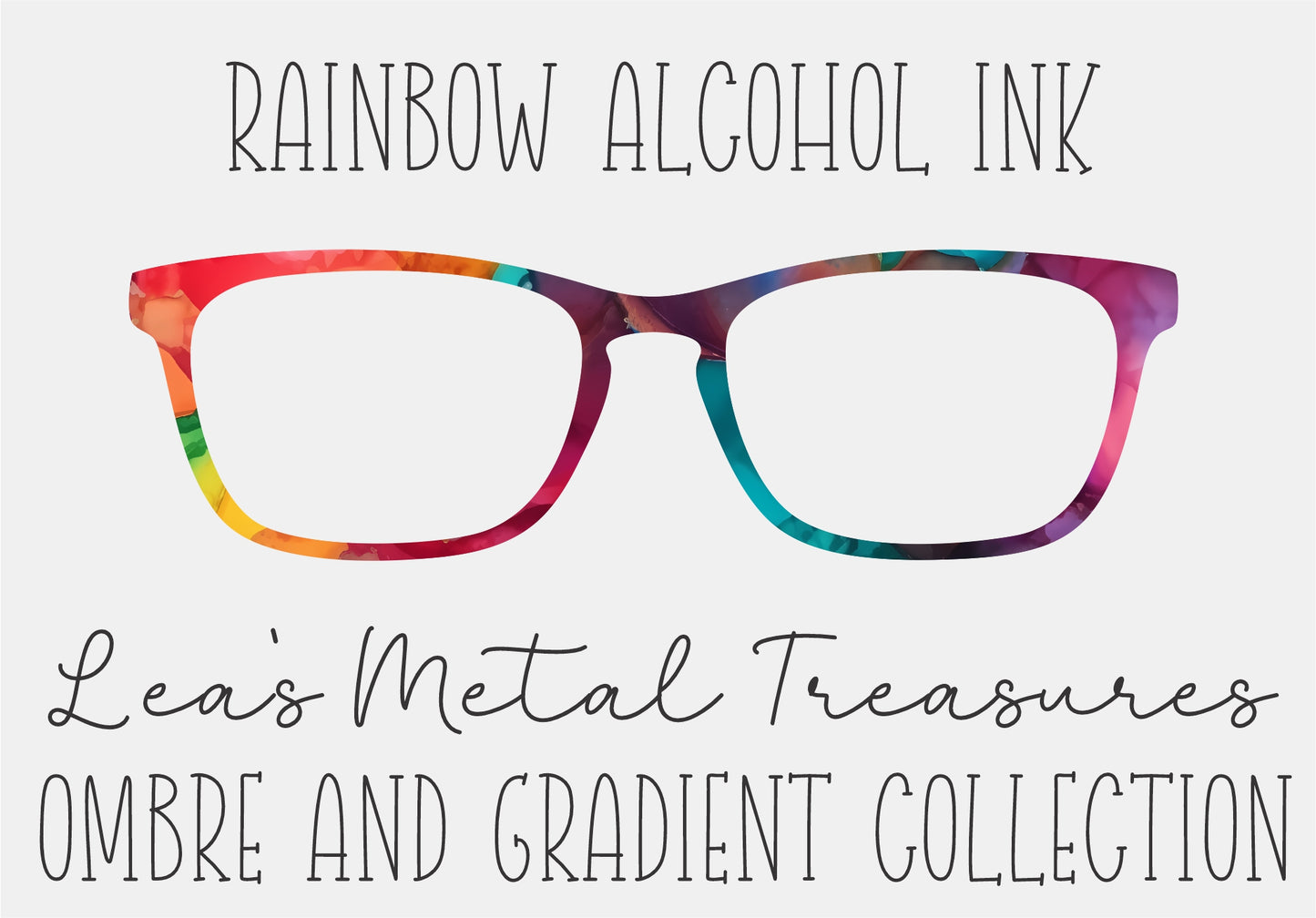 RAINBOW ALCOHOL INK Eyewear Frame Toppers COMES WITH MAGNETS