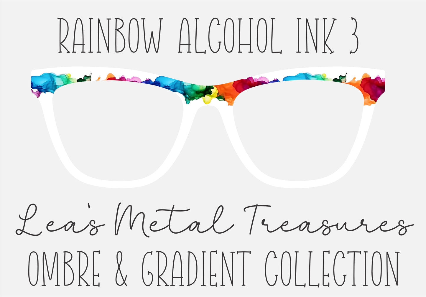 RAINBOW ALCOHOL INK 3 Eyewear Frame Toppers COMES WITH MAGNETS