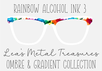 RAINBOW ALCOHOL INK 3 Eyewear Frame Toppers COMES WITH MAGNETS