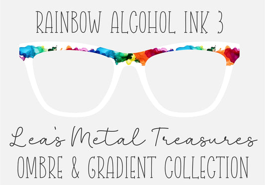 RAINBOW ALCOHOL INK 3 Eyewear Frame Toppers COMES WITH MAGNETS