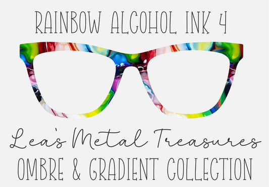 RAINBOW ALCOHOL INK 4 Eyewear Frame Toppers COMES WITH MAGNETS