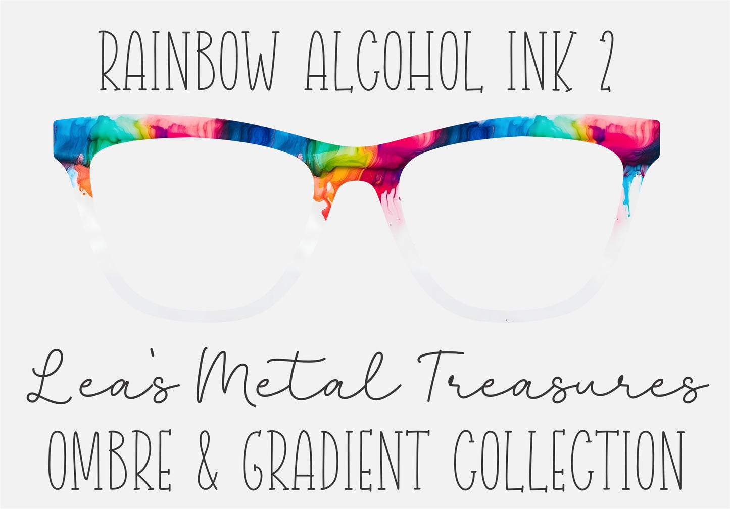 RAINBOW ALCOHOL INK 2 Eyewear Frame Toppers COMES WITH MAGNETS