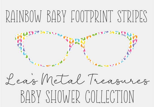 Rainbow Baby Footprint Stripe Toppers COMES WITH MAGNETS