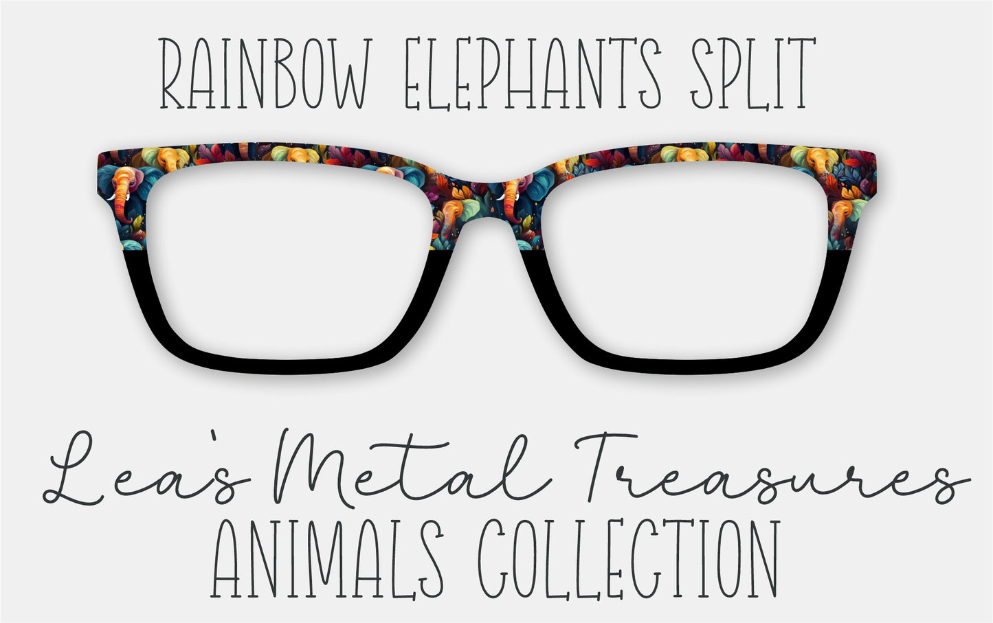 Rainbow Elephants Split Eyewear Frame Toppers