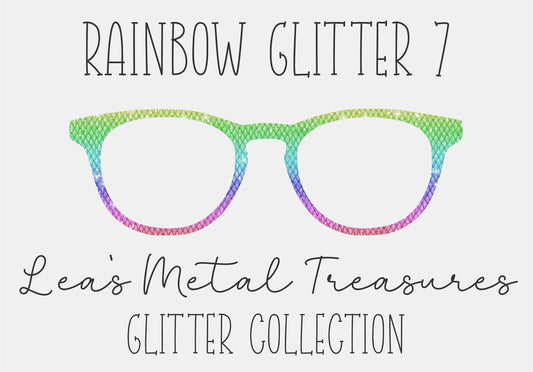 RAINBOW GLITTER 7 Eyewear Frame Toppers COMES WITH MAGNETS