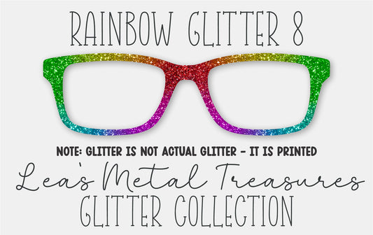 Rainbow Glitter 8 Eyewear Frame Toppers