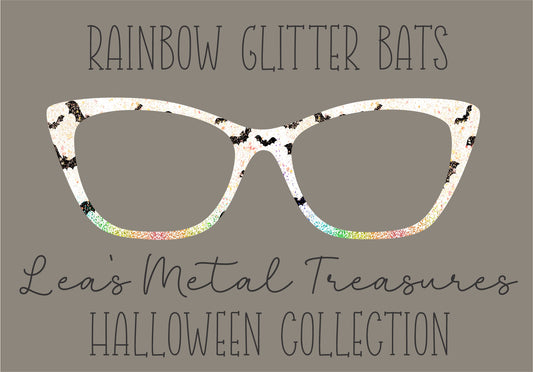 RAINBOW GLITTER BATS Eyewear Frame Toppers COMES WITH MAGNETS