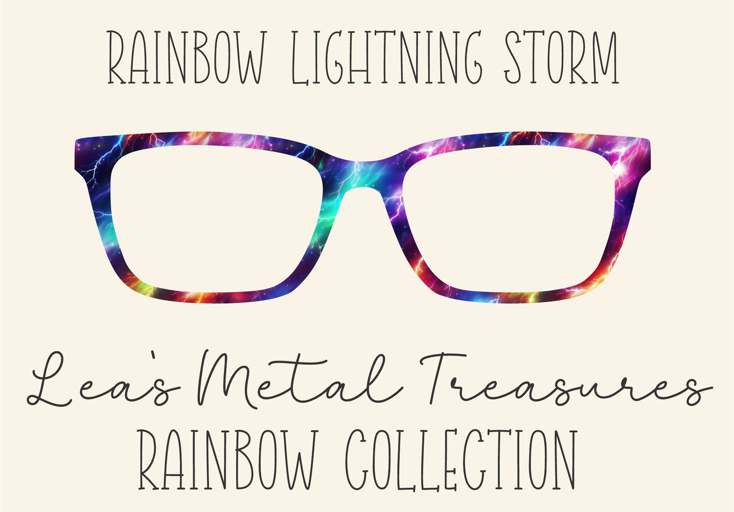 RAINBOW LIGHTNING STORM Eyewear Frame Toppers COMES WITH MAGNETS