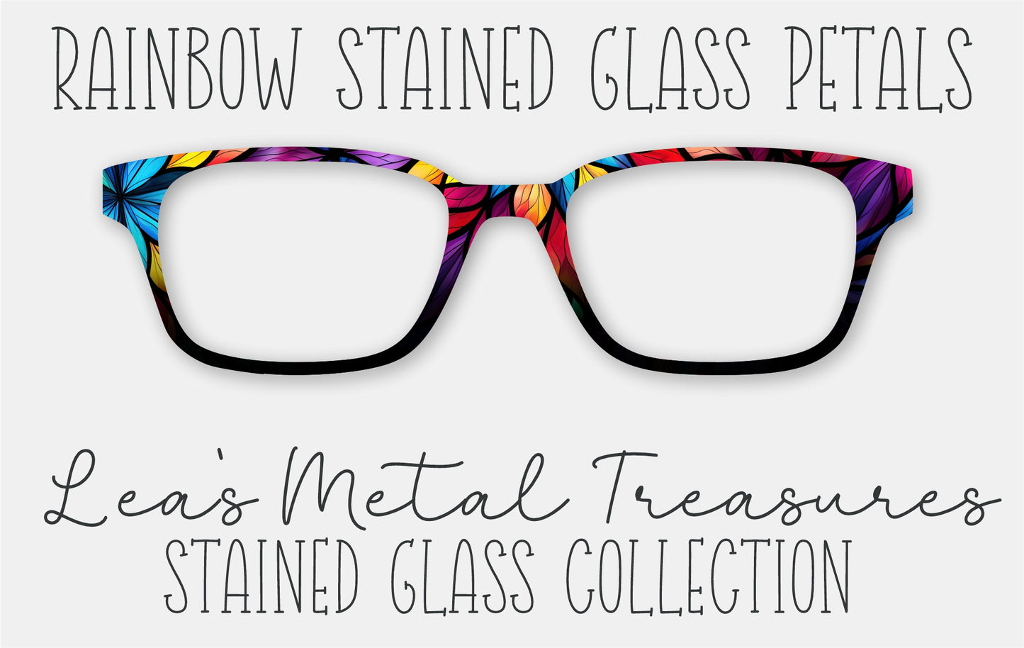 RAINBOW STAINED GLASS PETALS Eyewear Frame Toppers