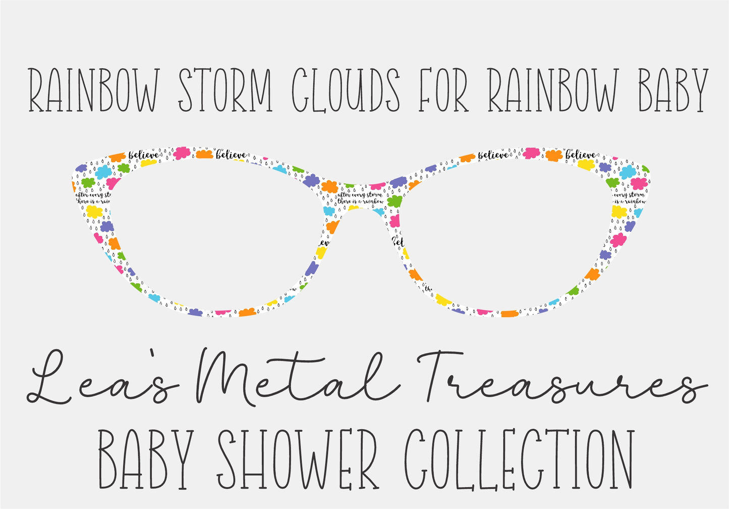 Rainbow Baby Storm Clouds Topper COMES WITH MAGNETS