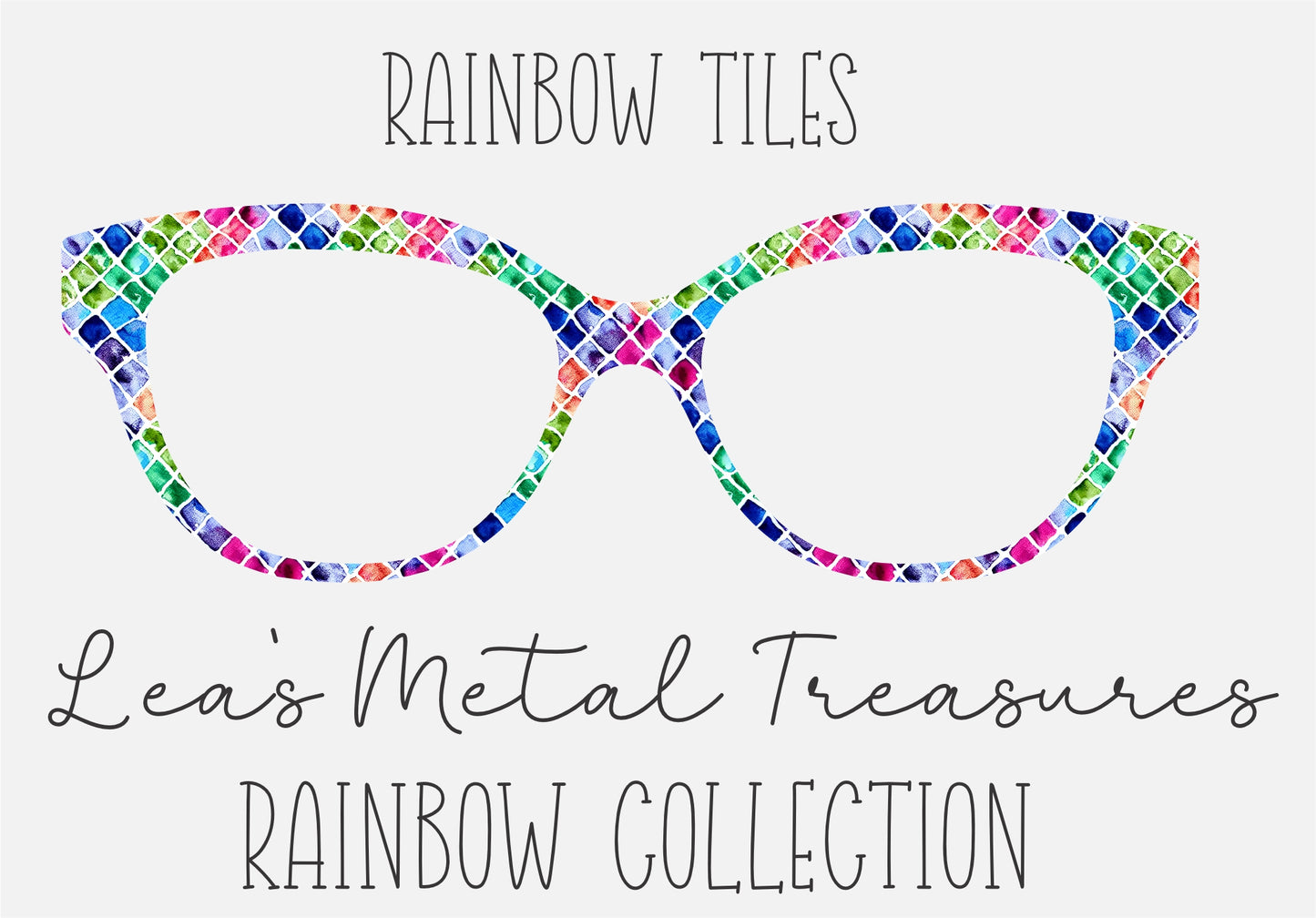 RAINBOW TILES Eyewear Frame Toppers COMES WITH MAGNETS