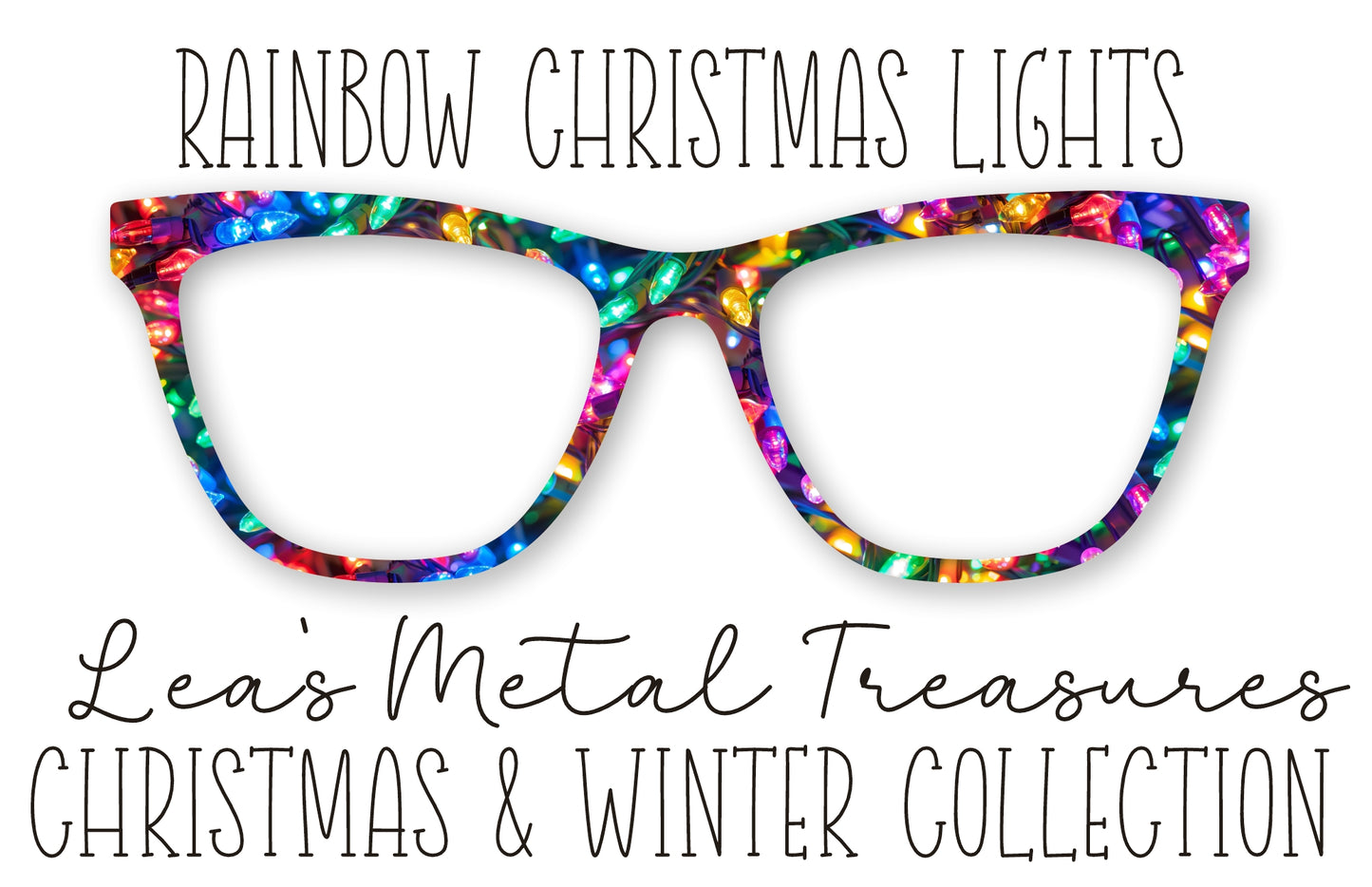 Rainbow Christmas Lights Eyewear Frame Toppers COMES WITH MAGNETS