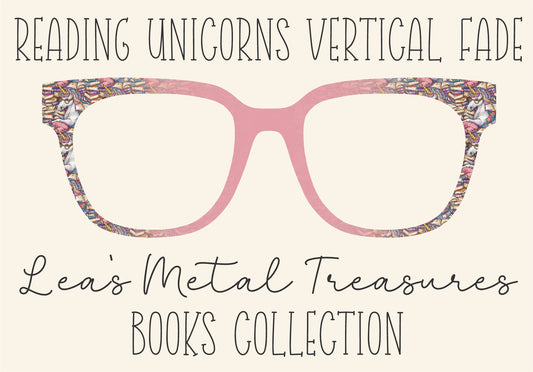 READING UNICORNS VERTICAL FADE Eyewear Frame Toppers COMES WITH MAGNETS