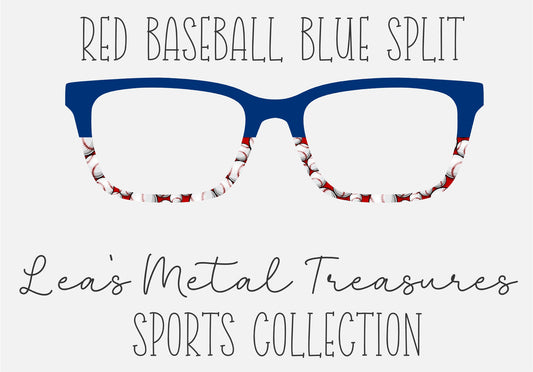 Red Baseball blue split - blue 003278 Eyewear Frame Toppers COMES WITH MAGNETS