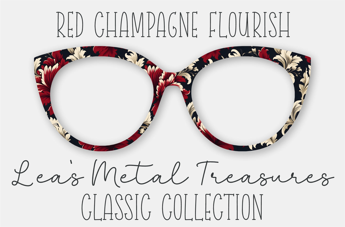 READY TO SHIP JUNE 2025 • Red Champagne Flourish Eyewear Frame Toppers