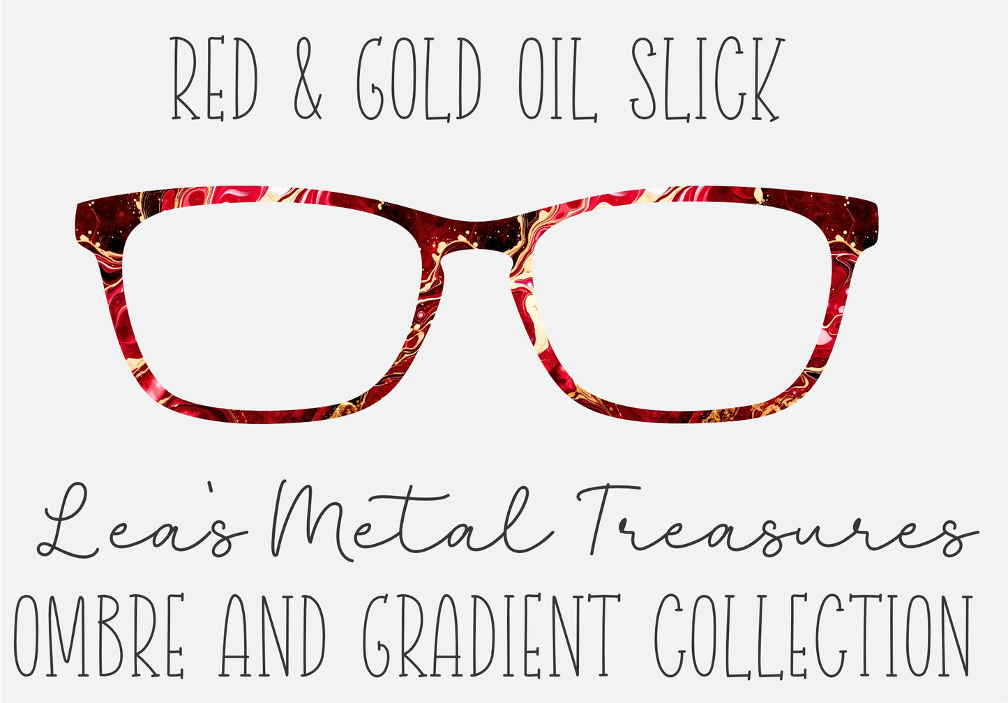 RED GOLD OIL SLICK Eyewear Frame Toppers COMES WITH MAGNETS