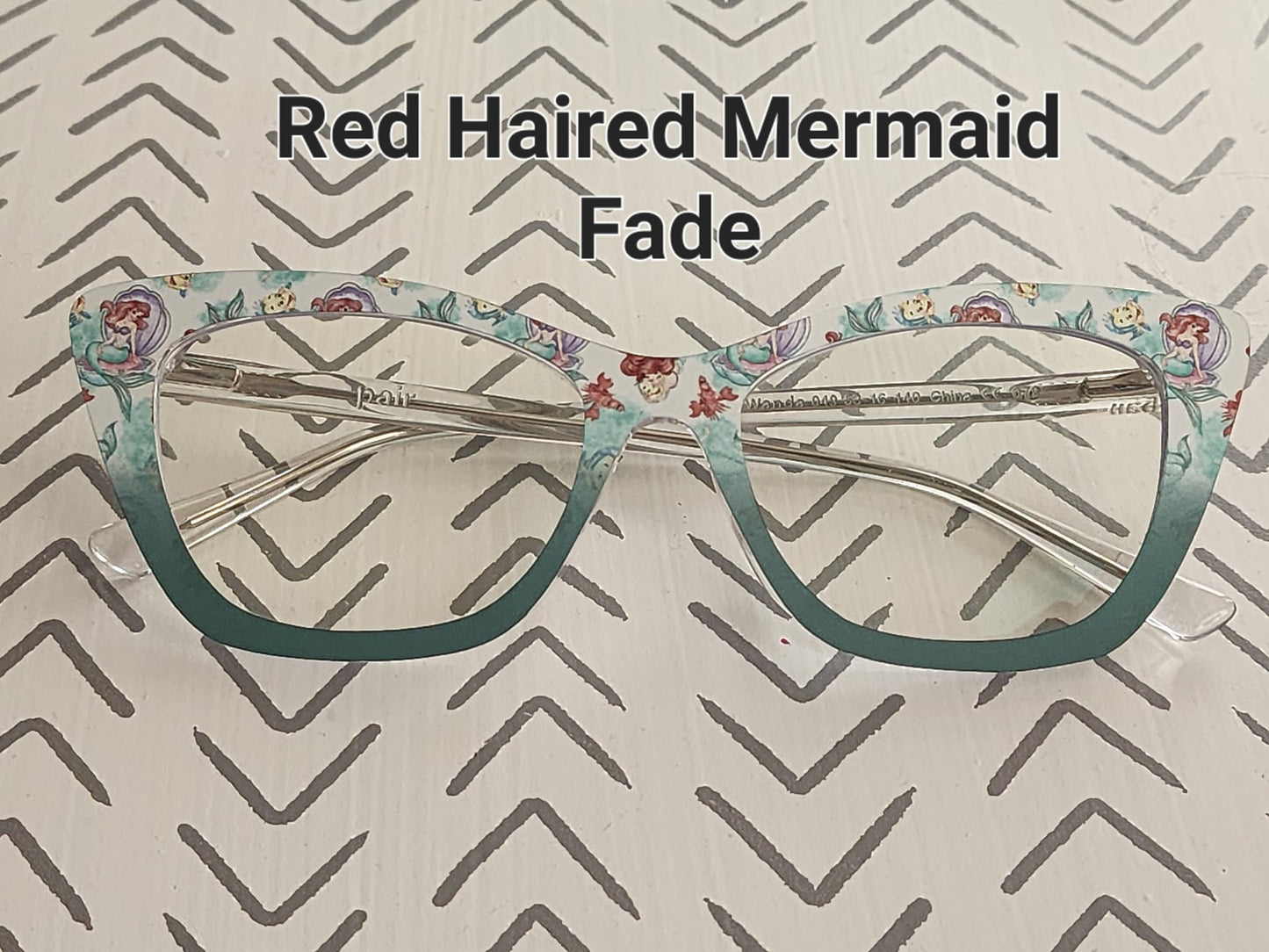 RED HAIRED MERMAID FADE Eyewear Frame Toppers COMES WITH MAGNETS
