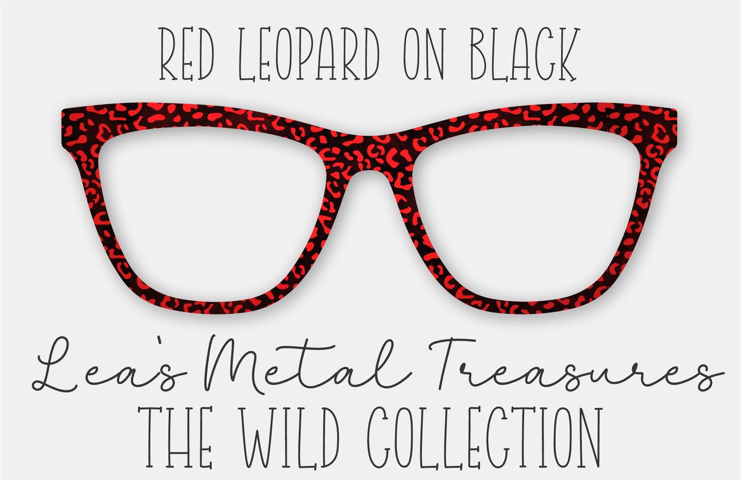 Red Leopard on Black Eyewear Frame Toppers