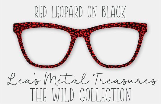 Red Leopard on Black Eyewear Frame Toppers