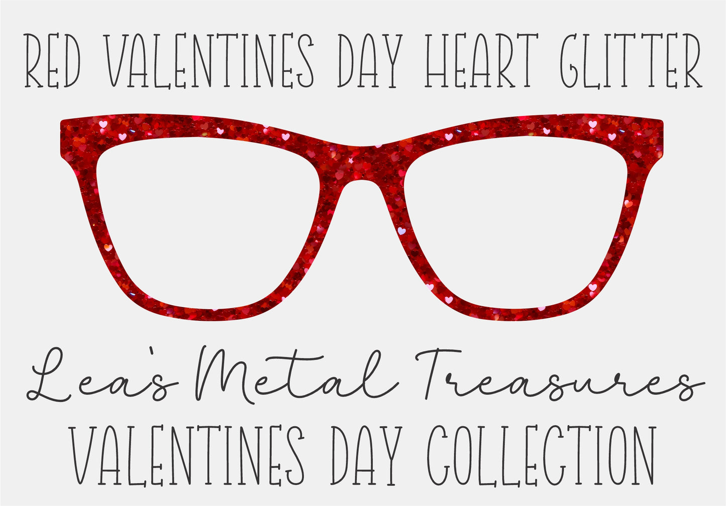 RED VALENTINES DAY Heart Glitter Eyewear Frame Toppers COMES WITH MAGNETS