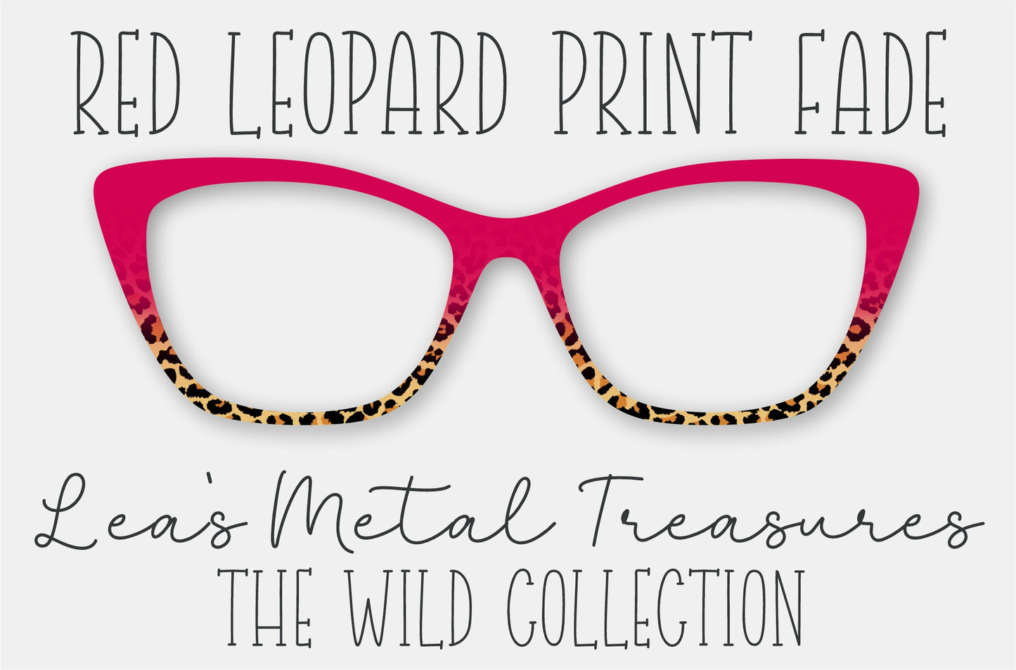 Red Leopard Print Fade Eyewear Frame Toppers COMES WITH MAGNETS