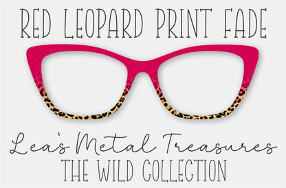 Red Leopard Print Fade Eyewear Frame Toppers COMES WITH MAGNETS