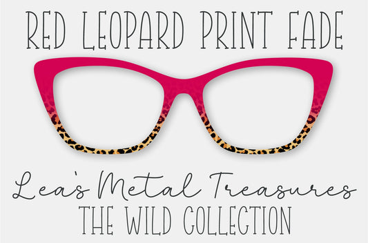 Red Leopard Print Fade Eyewear Frame Toppers COMES WITH MAGNETS