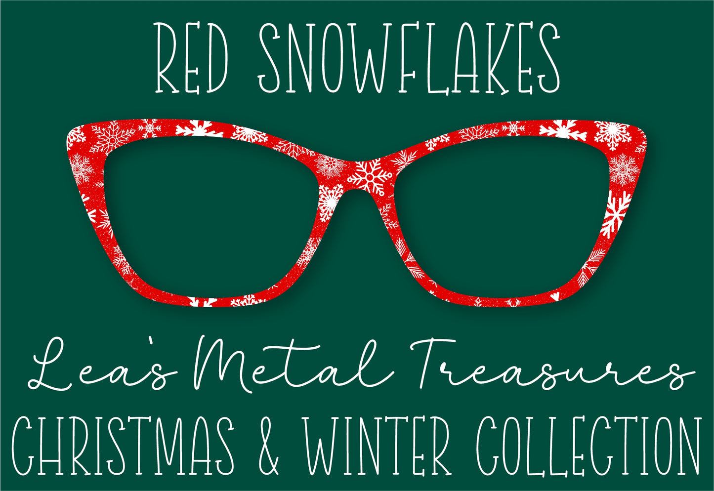 Red Snowflakes Eyewear Frame Toppers COMES WITH MAGNETS