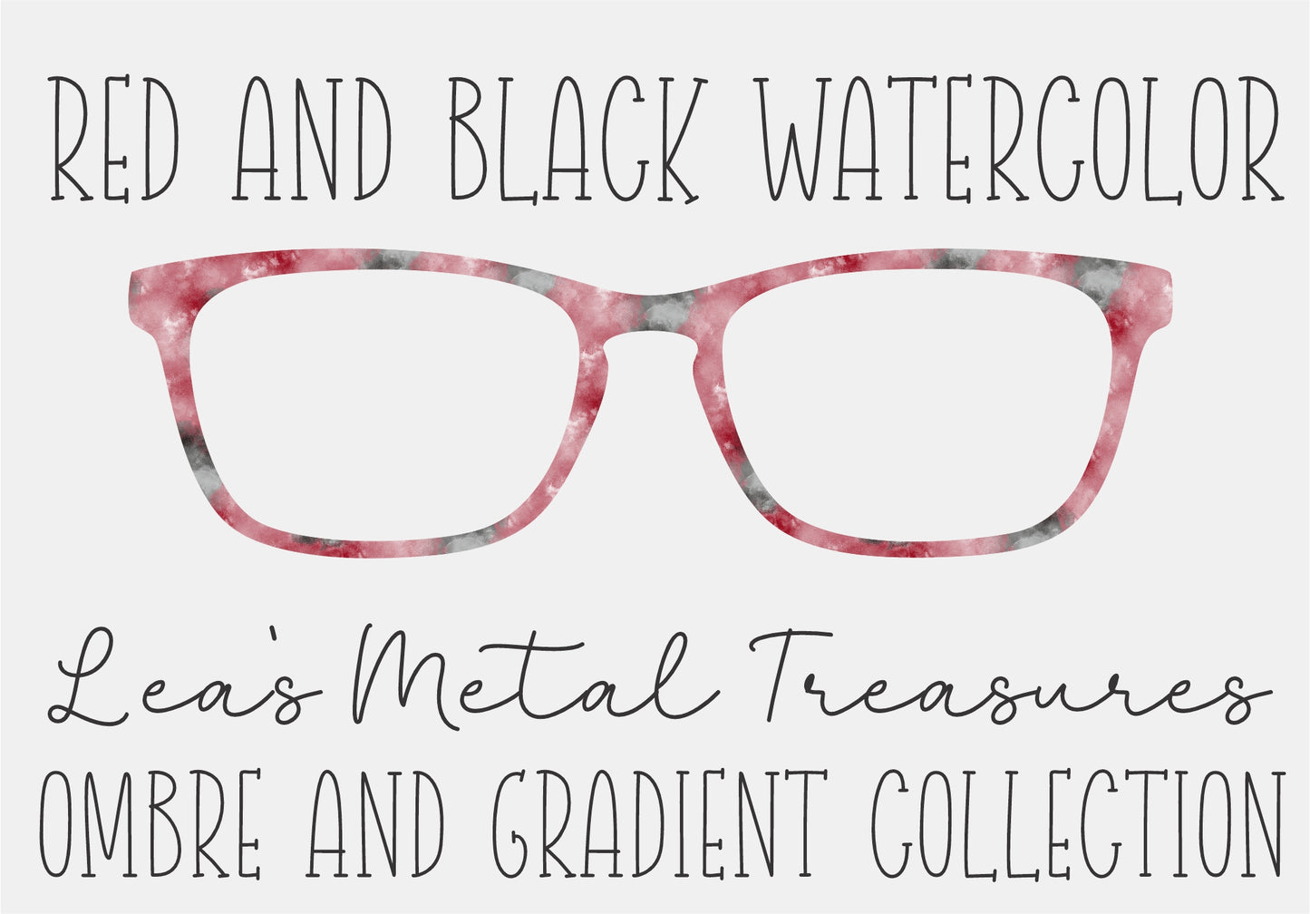 RED AND BLACK WATERCOLOR Eyewear Frame Toppers COMES WITH MAGNETS