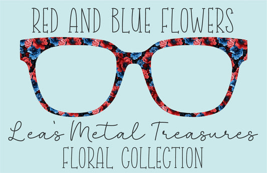 Red and Blue Flowers Eyewear Frame Toppers