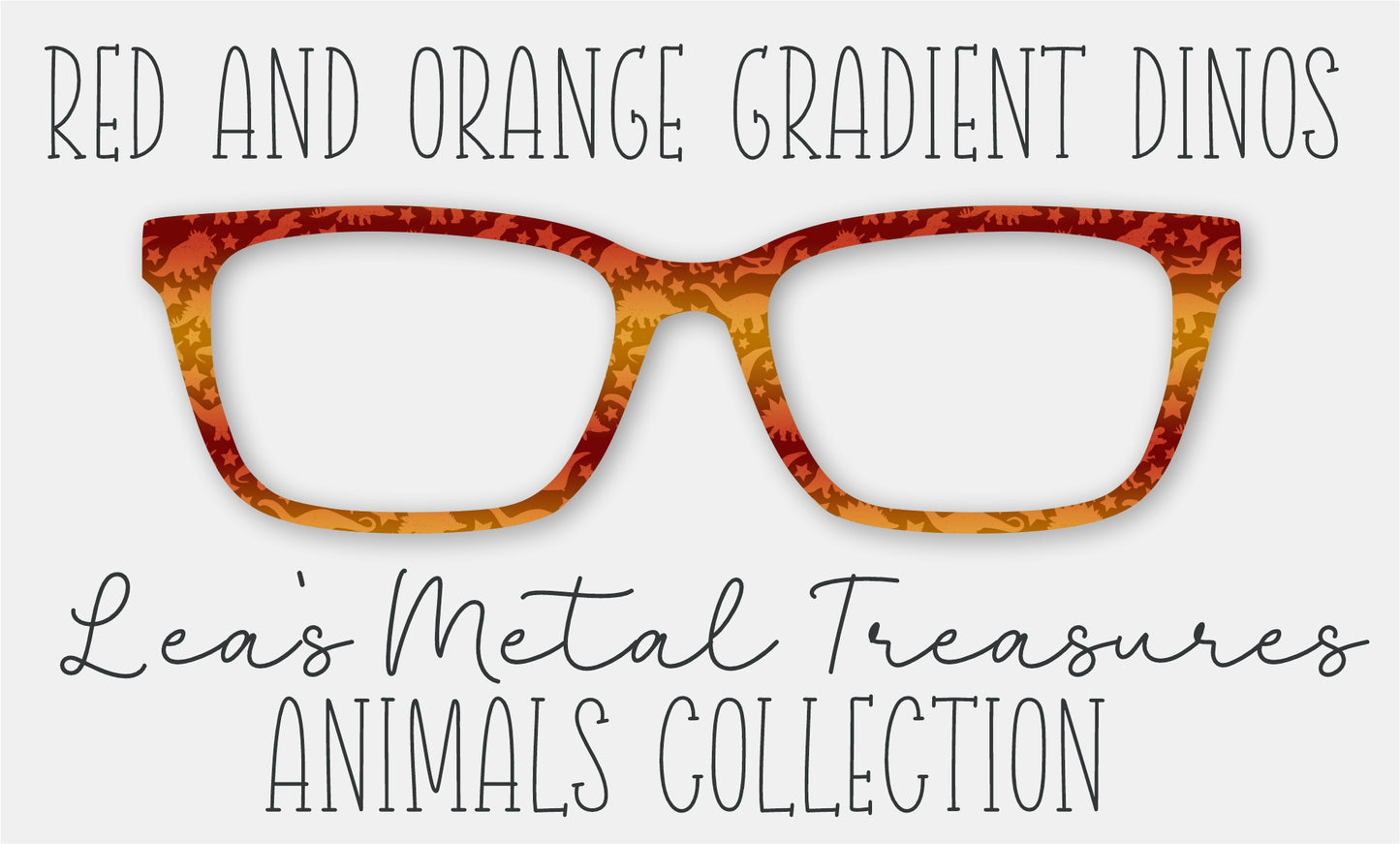Red and Orange Gradient Dinos Eyewear Frame Toppers