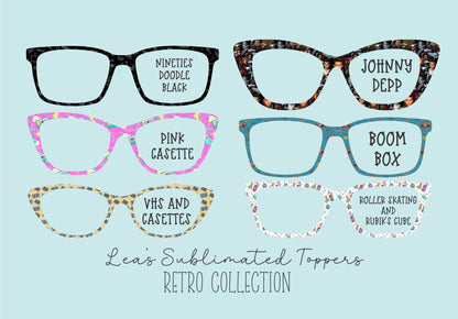ROLLER SKATING AND RUBIK'S CUBE Eyewear Frame Toppers COMES WITH MAGNETS