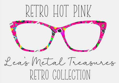 RETRO HOT PINK Eyewear Frame Toppers COMES WITH MAGNETS