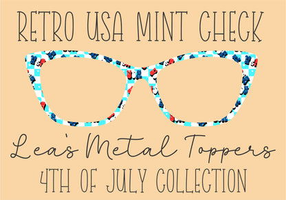RETRO USA MINT CHECK Eyewear Frame Toppers COMES WITH MAGNETS