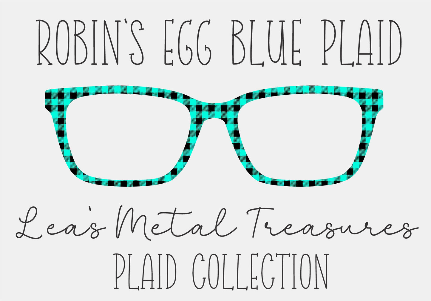 ROBINS EGG BLUE PLAID Eyewear Frame Toppers COMES WITH MAGNETS