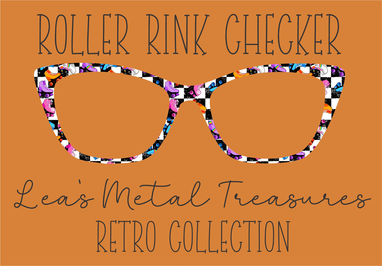 ROLLER RINK CHECKER Eyewear Frame Toppers COMES WITH MAGNETS