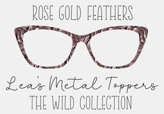 ROSE GOLD FEATHERS Eyewear Frame Toppers COMES WITH MAGNETS