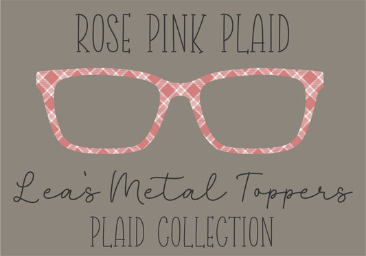 ROSE PINK PLAID Eyewear Frame Toppers COMES WITH MAGNETS