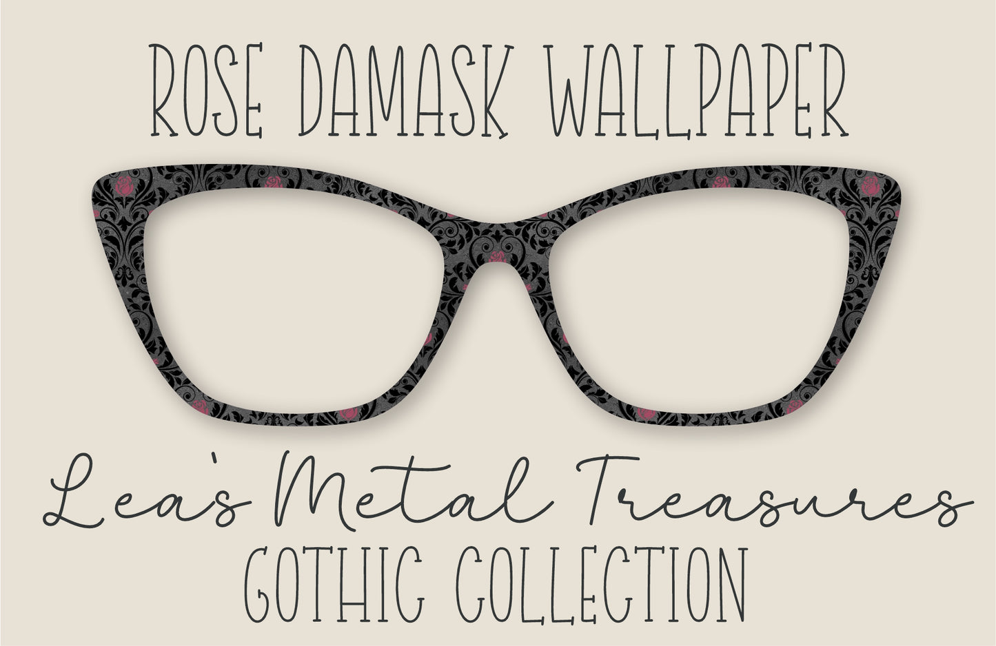 Rose Damask Wallpaper Eyewear Frame Toppers COMES WITH MAGNETS