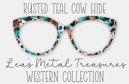 Rusted Teal Cow Hide • Magnetic Eyeglasses Toppers
