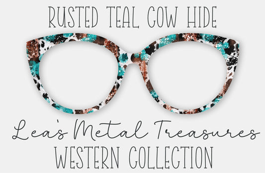 Rusted Teal Cow Hide • Magnetic Eyeglasses Toppers